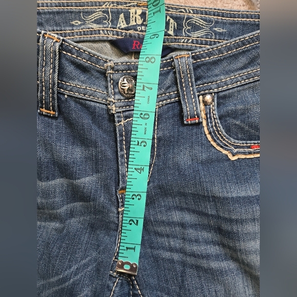 ARIAT "RUBY" Bootcut Flare Dark Wash Mid Rise Blue Jeans . 27L - Picture 16 of 16